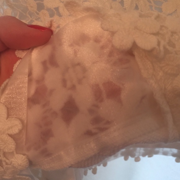 White Lace Stripe Panel Dress JCrew Factory - Picture 5 of 8